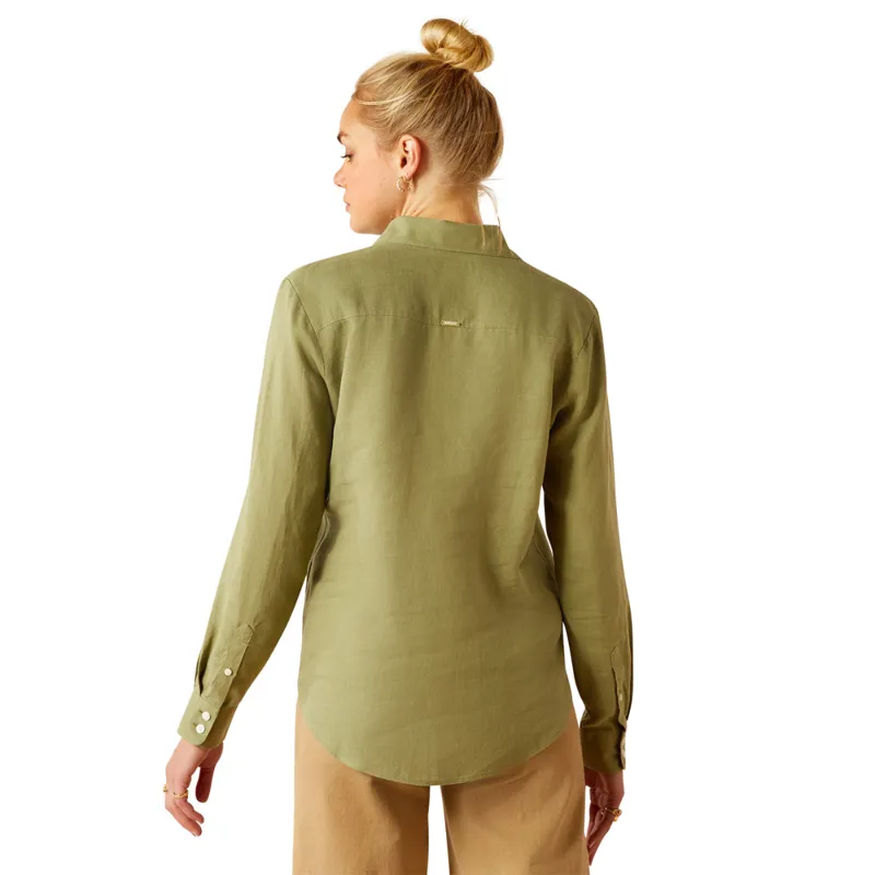 Ariat Women's Pocklington Blouse - Oil Green-1
