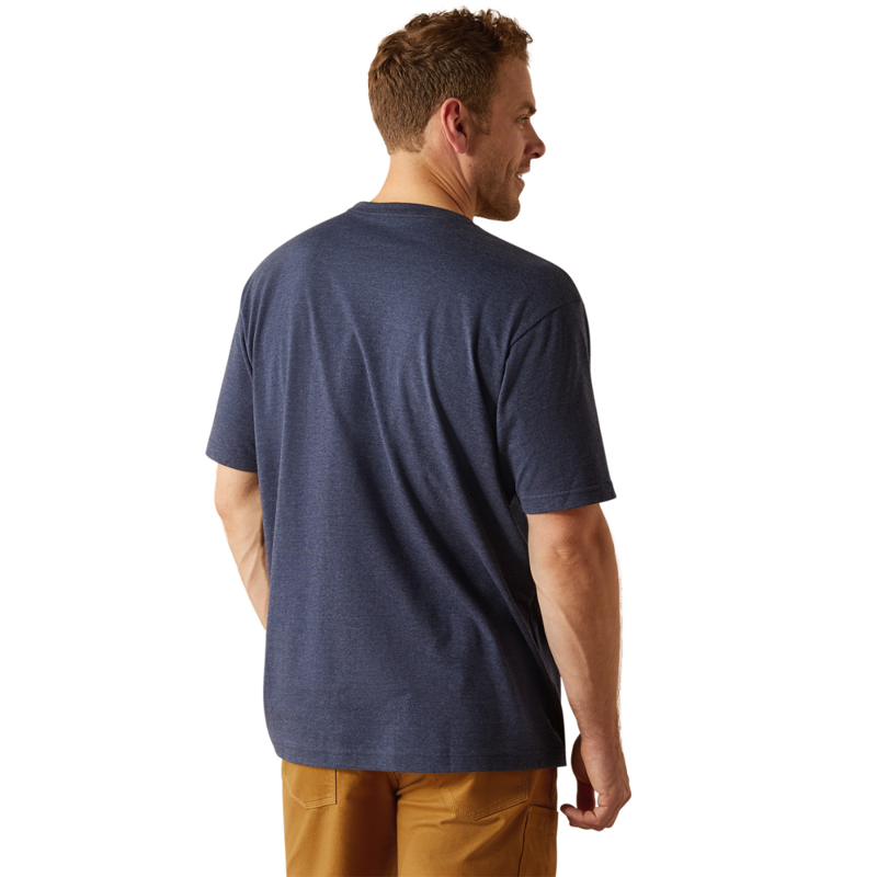 Ariat Men's Rebar Cotton Strong Standard T-Shirt - Navy Heather-1