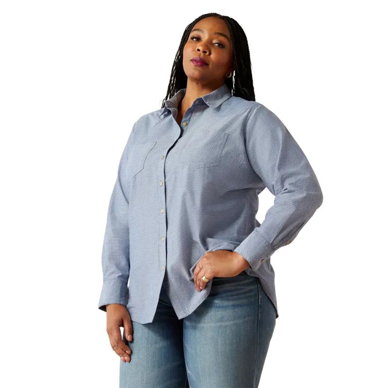 Ariat Women's  Billie Jean Western Shirt - Chambray Dobby