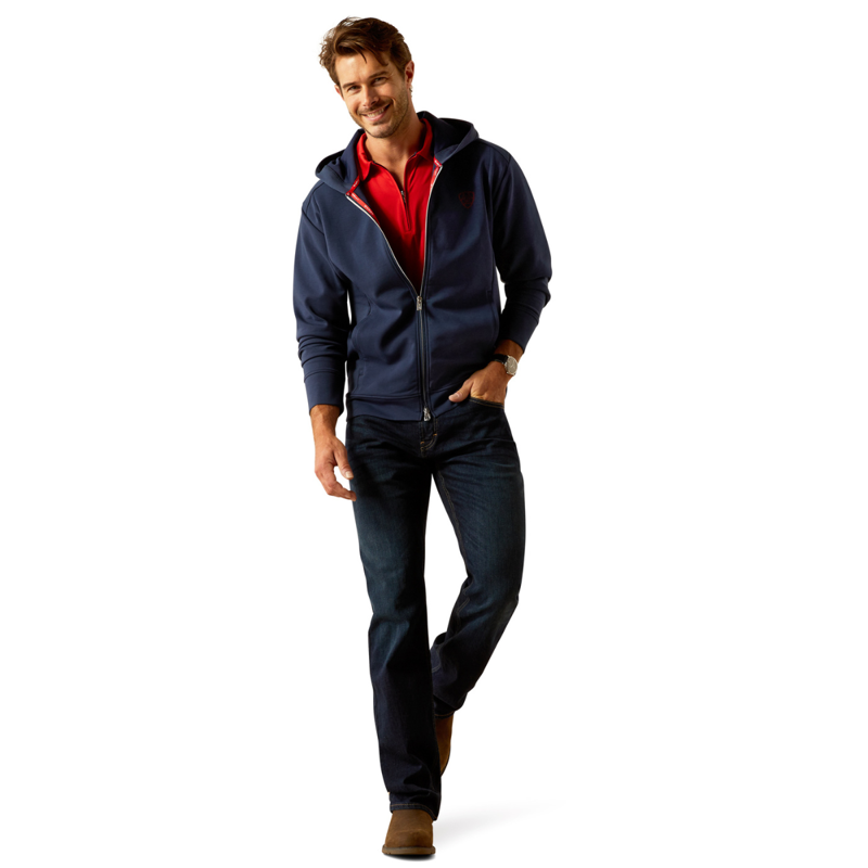 Ariat Men's Antez Team Full Zip Hoodie - Navy-4