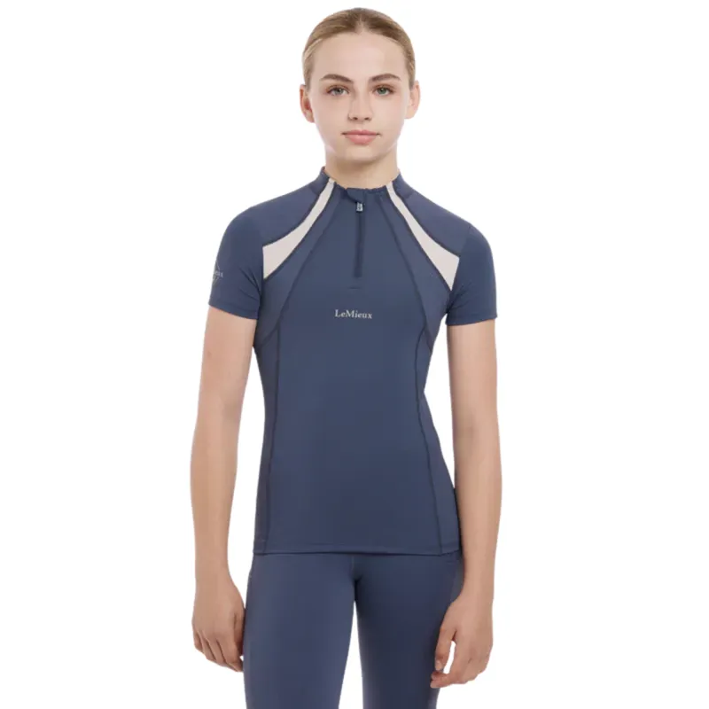 LeMieux Young Rider Short Sleeve Mia Mesh Base Layer - Dusk Blue