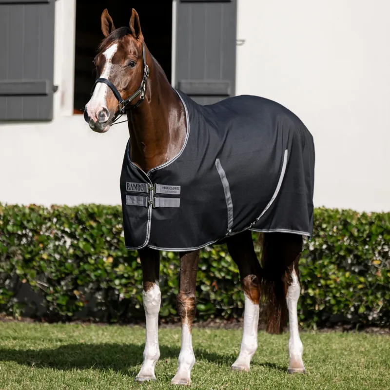 Horseware Rambo Stable Sheet - Black/Thunderstorm Grey Silver