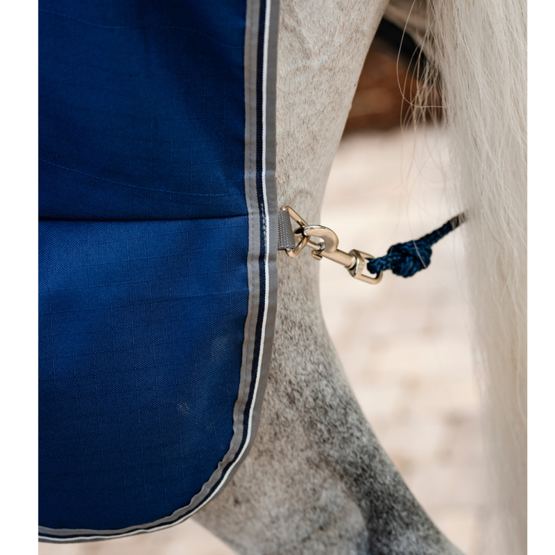 Horseware Rambo Stable Sheet - Navy/Thunderstorm Grey Silver-4