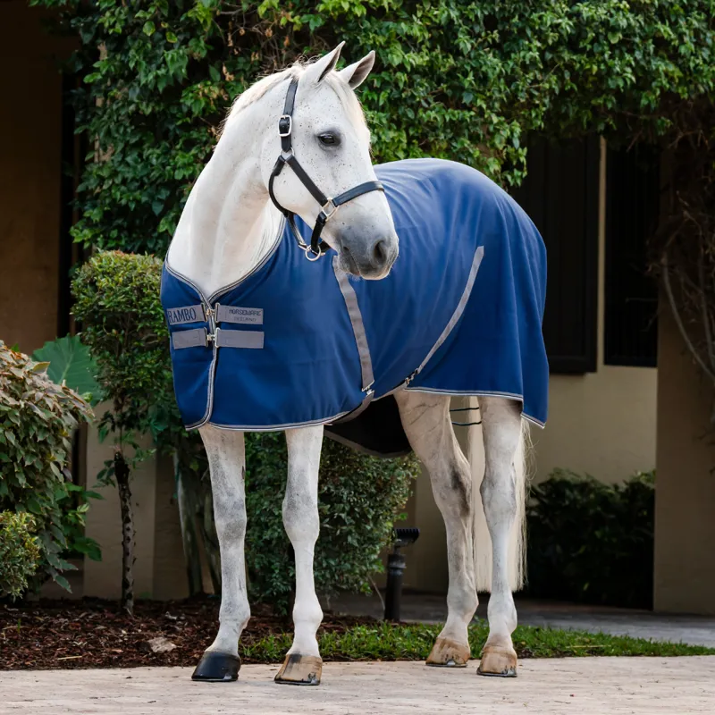 Horseware Rambo Stable Sheet - Navy/Thunderstorm Grey Silver