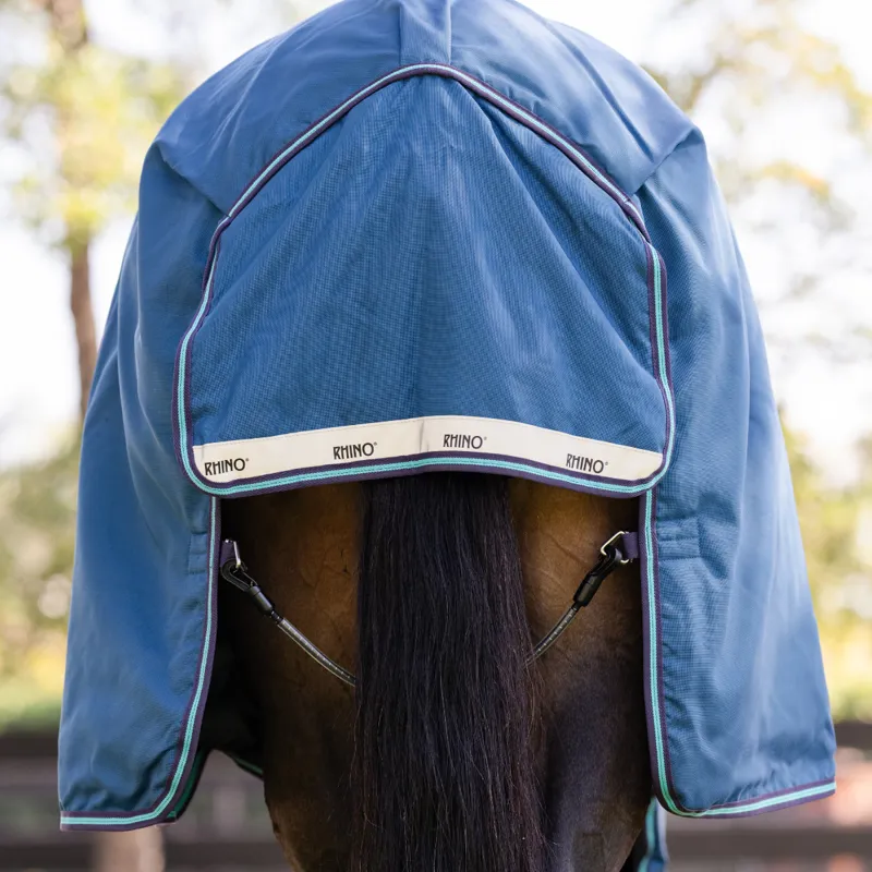 Horseware Rhino 100g Turnout - Navy/Grey Aqua Grey-3