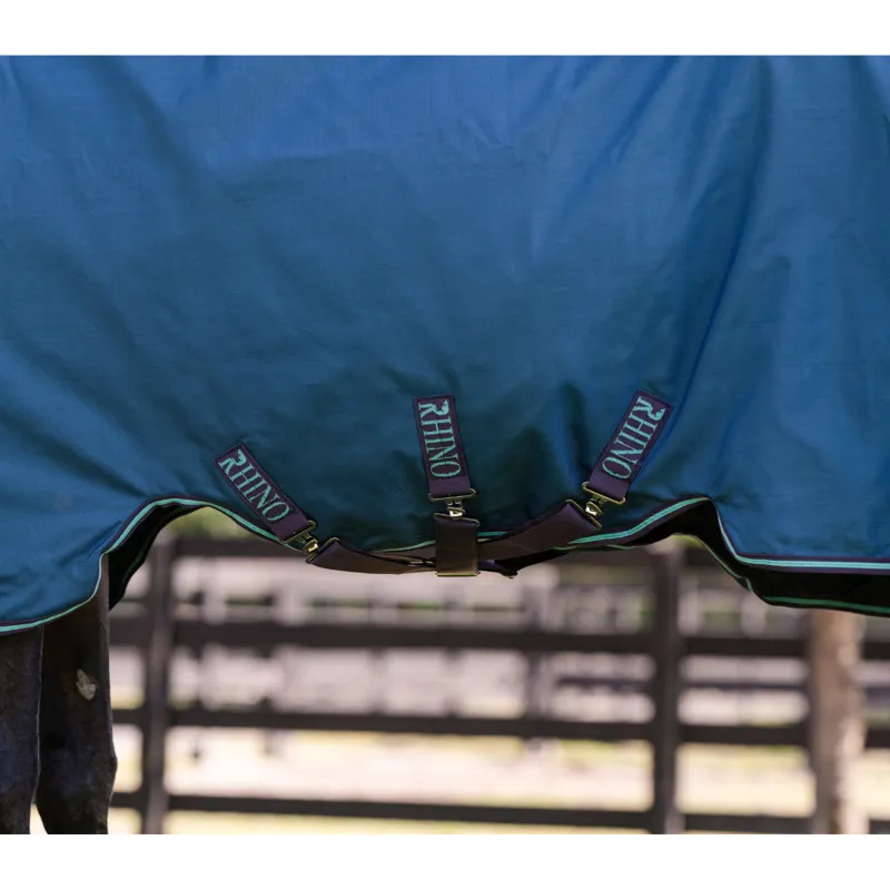 Horseware Rhino 100g Turnout - Navy/Grey Aqua Grey-2