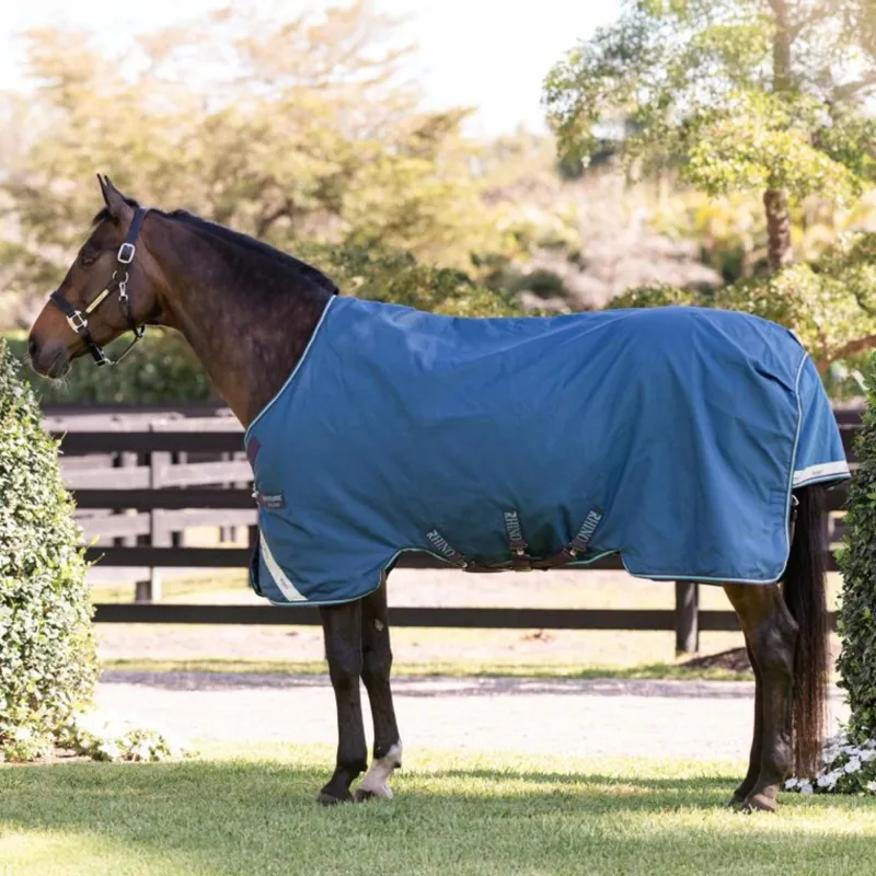 Horseware Rhino 100g Turnout - Navy/Grey Aqua Grey