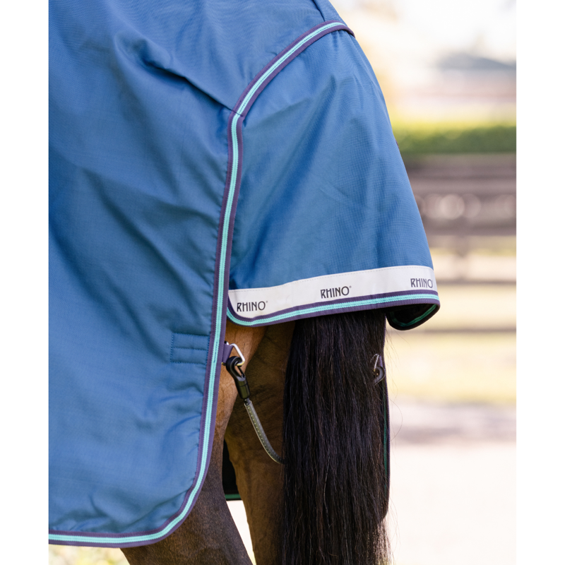 Horseware Rhino 100g Turnout - Navy/Grey Aqua Grey-4