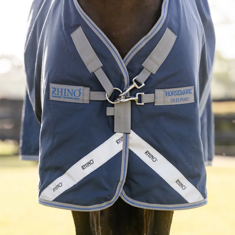 Horseware Rhino 100g Turnout - Navy/Titanium Grey Classic Blue-1