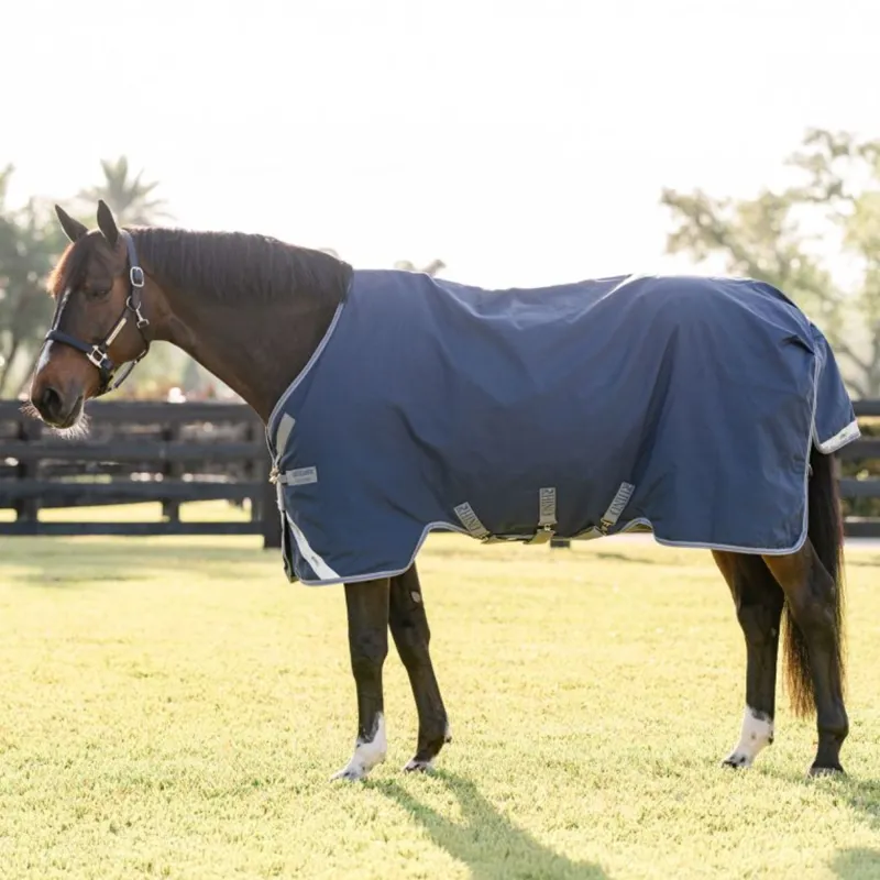 Horseware Rhino 100g Turnout - Navy/Titanium Grey Classic Blue