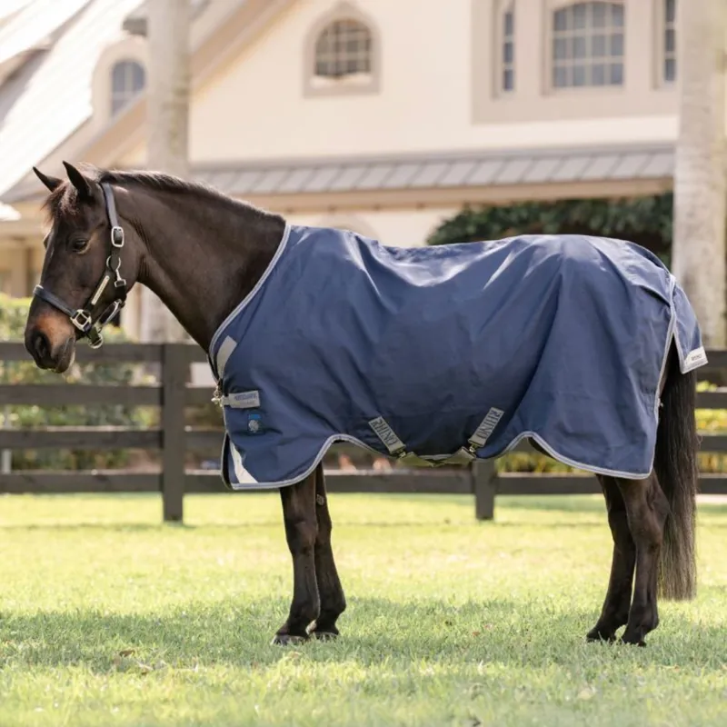 Horseware Rhino Pony 100g Turnout Rug - Navy/Titanium Grey Classic Blue