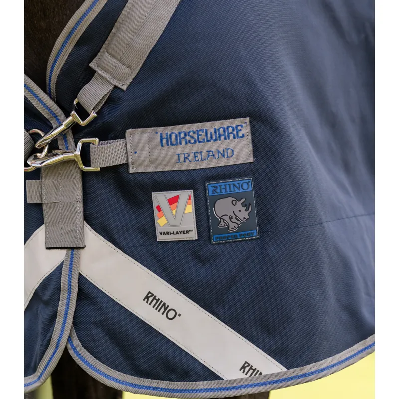 Horseware Rhino Pony 250g Vari-LayerTurnout Rug - Navy/Titanium Grey Classic Blue-3