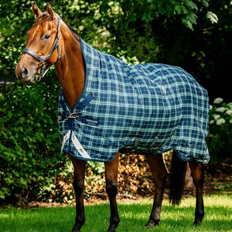 Horseware Rhino Wug Turnout Rug 0g - Hunter Check/Navy Green