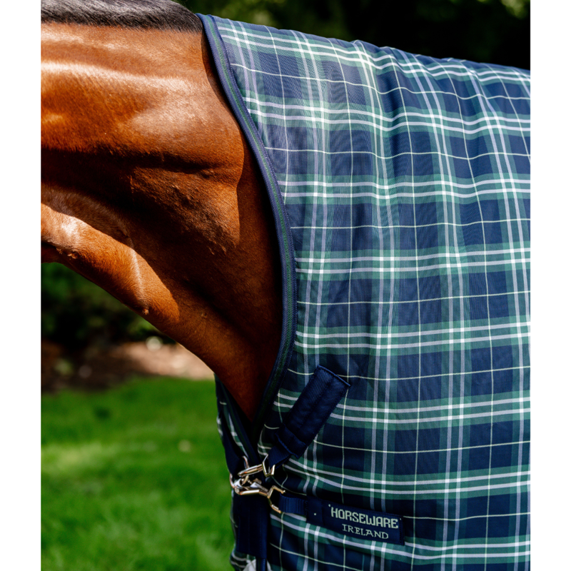 Horseware Rhino Wug Turnout Rug 0g - Hunter Check/Navy Green-1