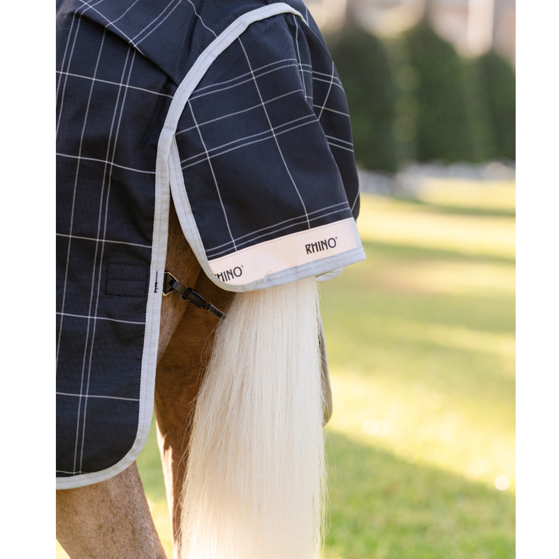 Horseware Rhino Wug Pony Turnout 0g - Black/Grey White Check Grey-4