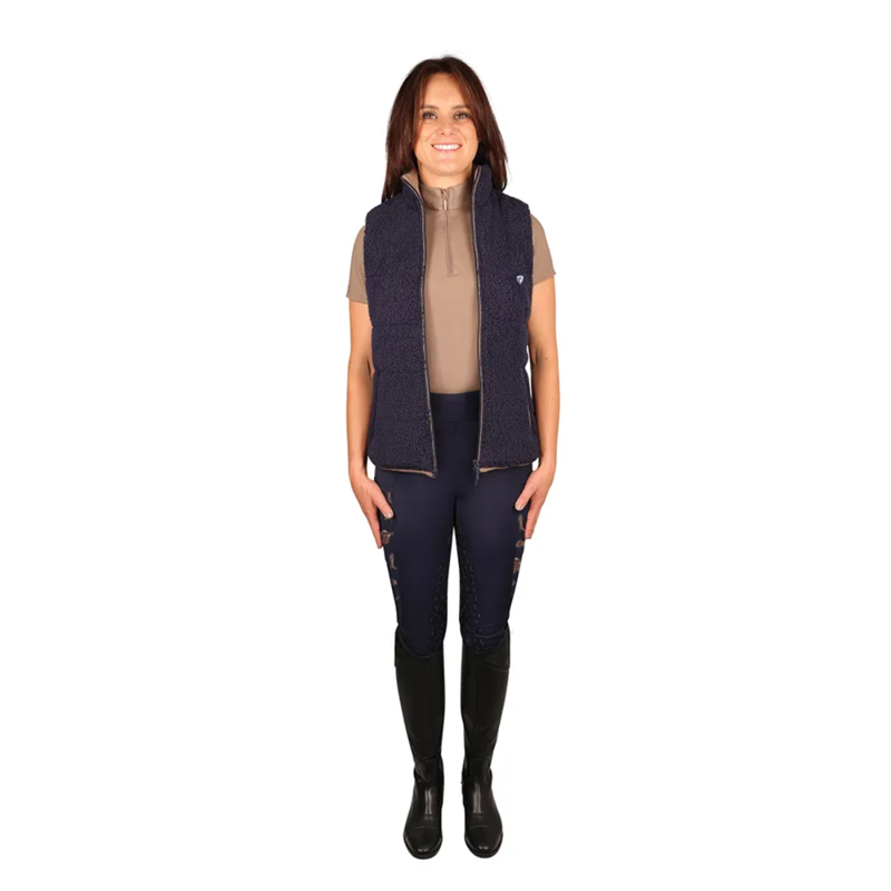 Hy Equestrian Elevate Country Teddy Fleece Gilet - Navy-1
