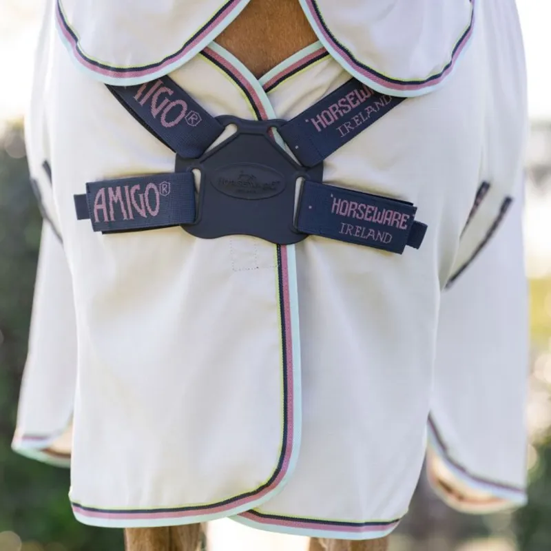 Horseware Amigo Ripstop Pony Hoody - Silver/Lime Navy Pink Blue-2