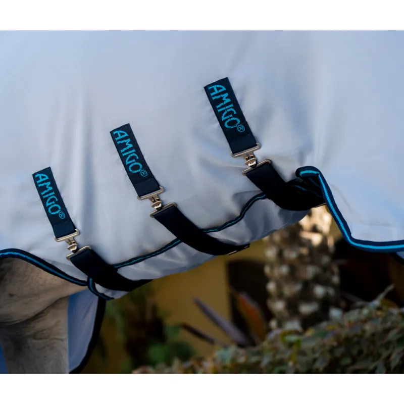 Horseware Amigo Ripstop Hoody - Azure Blue/Navy Electric Blue-2