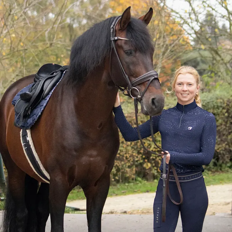 Hy Equestrian Elevate Allure Base Layer - Navy/Gun Metal-4