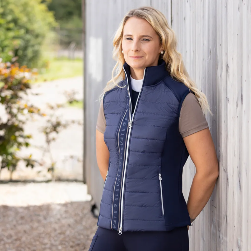 Hy Equestrian Elevate Allure Gilet - Navy/Gun Metal Grey-2