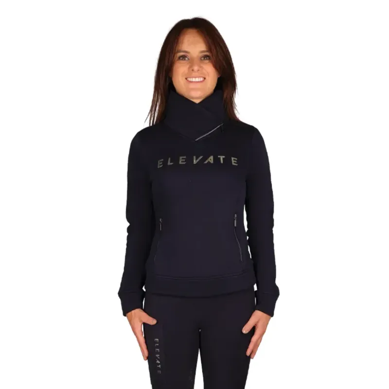 Hy Equestrian Elevate Allure Cross Neck Jumper - Navy