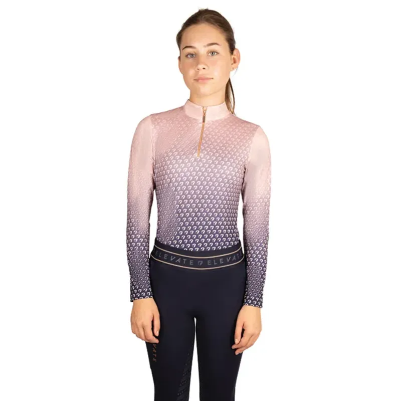 Hy Equestrian Elevate Allure Mizs Ombre Base Layer - Navy/Maple Sugar