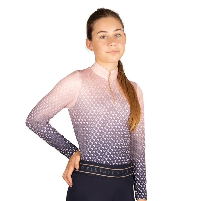 Hy Equestrian Elevate Allure Mizs Ombre Base Layer - Navy/Maple Sugar-2