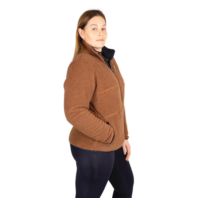 Hy Equestrian Elevate Style Teddy Fleece Jacket - Brown-1
