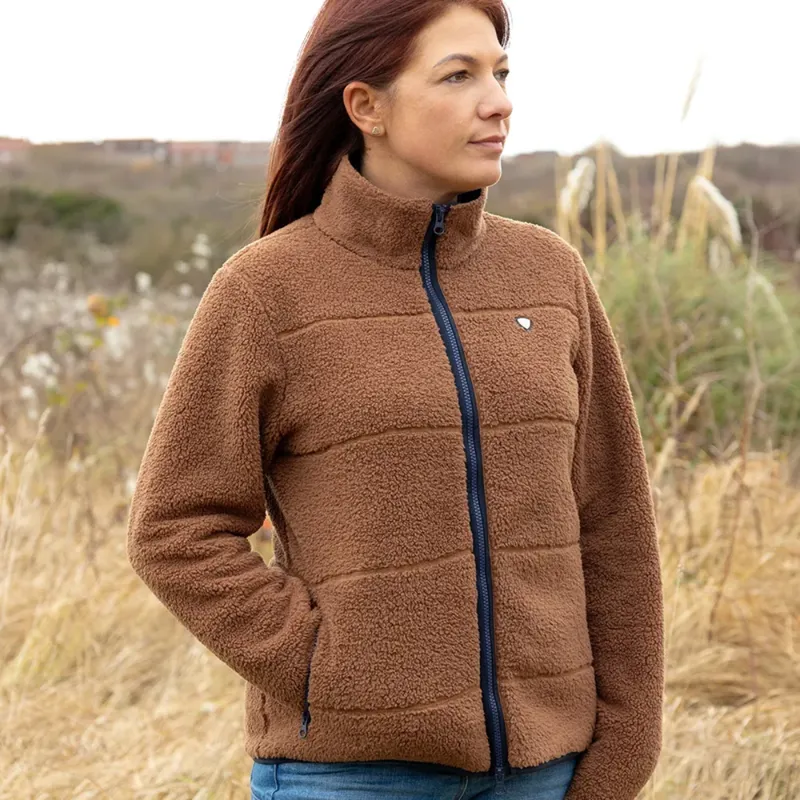 Hy Equestrian Elevate Style Teddy Fleece Jacket - Brown-5