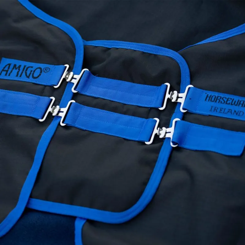Horseware Amigo Straight Front Chest Extender - Black/Classic Blue-2