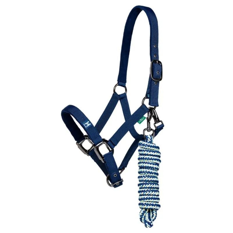 Horseware Newmarket Headcollar and Leadrope - Witney Navy