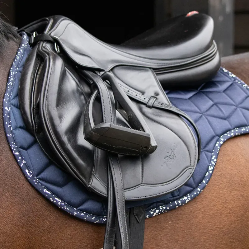 Hy Equestrian Elevate Allure Saddle Pad -  Navy/Gun Metal Grey-1