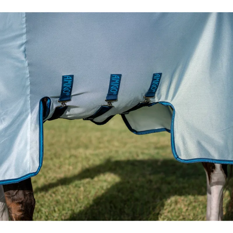 Horseware Amigo Bug Buster Fly Sheet - Azure Blue/Navy Electric Blue-3