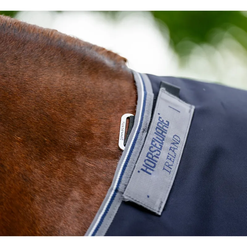 Horseware Rambo 1680D Turnout Rug 100g - Navy/Thunderstorm Grey Silver-4