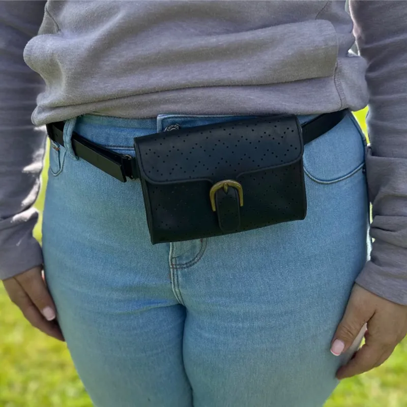 Montar Leather Belt with Purse - Black