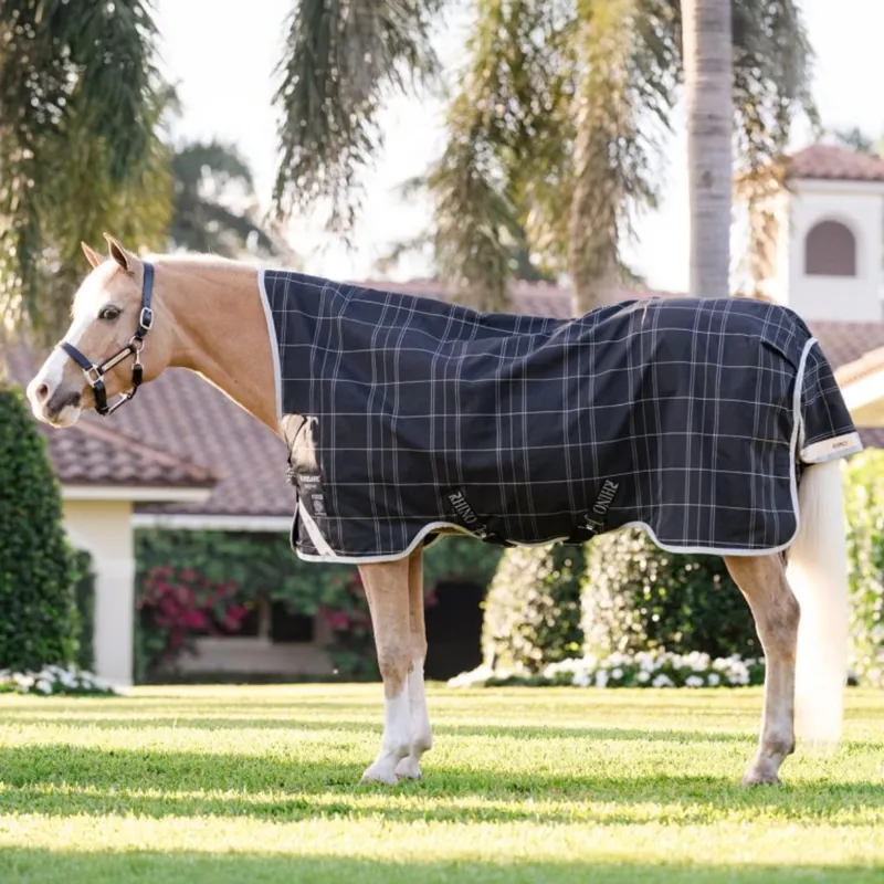 Horseware Rhino Wug Pony Turnout Rug 250g VL - Black/Grey White Check Grey