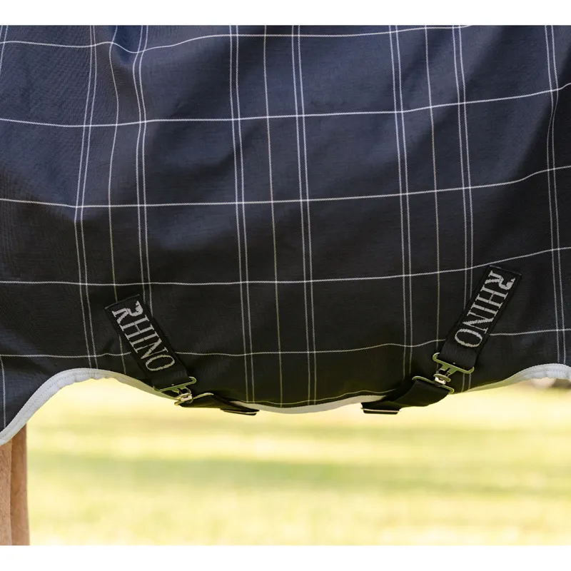 Horseware Rhino Wug Pony Turnout Rug 250g VL - Black/Grey White Check Grey-2