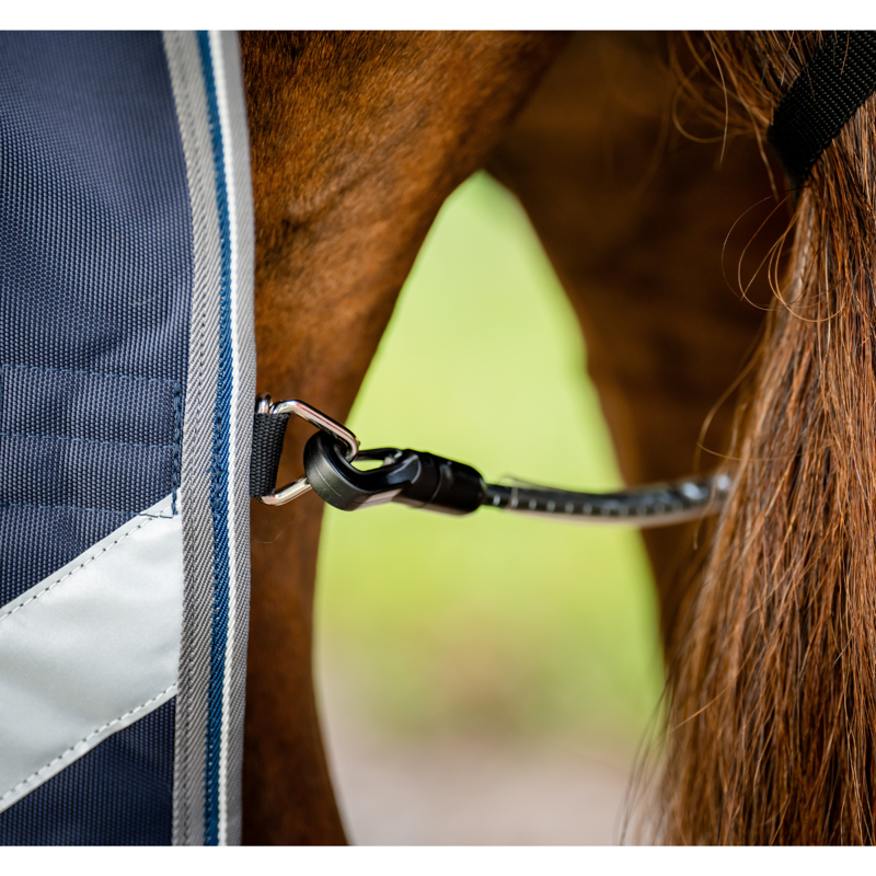 Horseware Rambo 1680D Turnout Rug 450g Vari-Layer - Navy/Thunderstorm Grey Silver-5