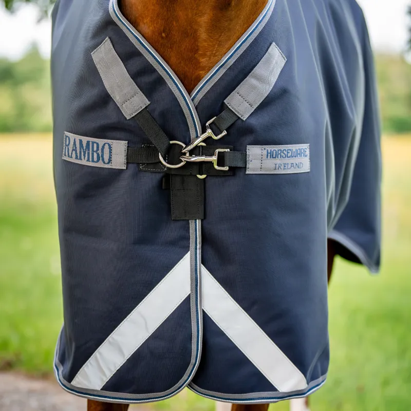 Horseware Rambo 1680D Turnout 250g VL - Navy/Thunderstorm Grey Silver-2
