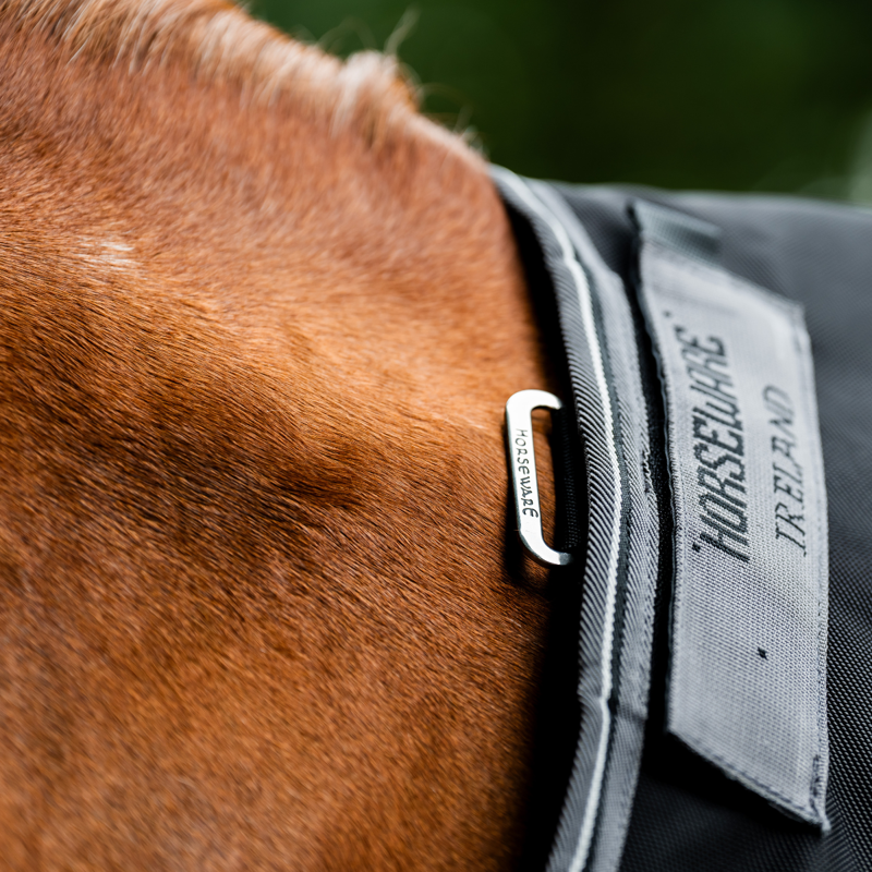 Horseware Rambo 1680D Turnout Rug 450g Vari-Layer - Black/Thunderstorm Grey Silver-4