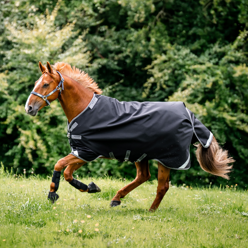 Horseware Rambo 1680D Turnout 250g VL - Black/Thunderstorm Grey Silver-7