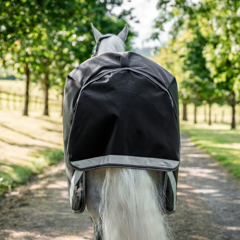 Horseware Rambo 1680D Turnout 250g VL - Black/Thunderstorm Grey Silver-4