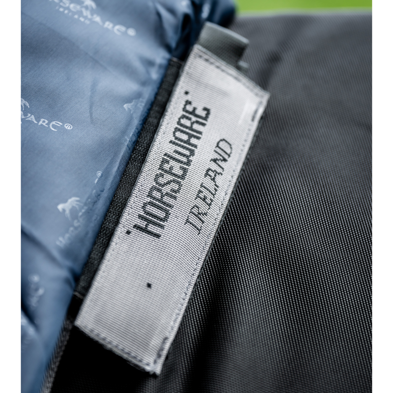 Horseware Rambo 1680D Plus Turnout Rug 100g - Black/Thunderstorm Grey Silver-5