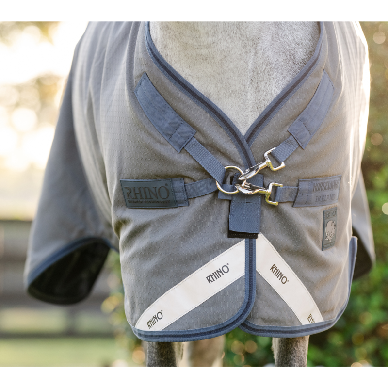 Horseware Rhino HexStop Plus Pony Turnout 250g Rug Vari-Layer - Grey/Indigo Navy-3