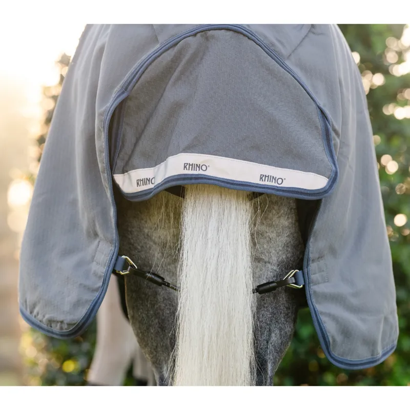 Horseware Rhino HexStop Plus Pony Turnout Rug 100g - Grey/Indigo Navy-5