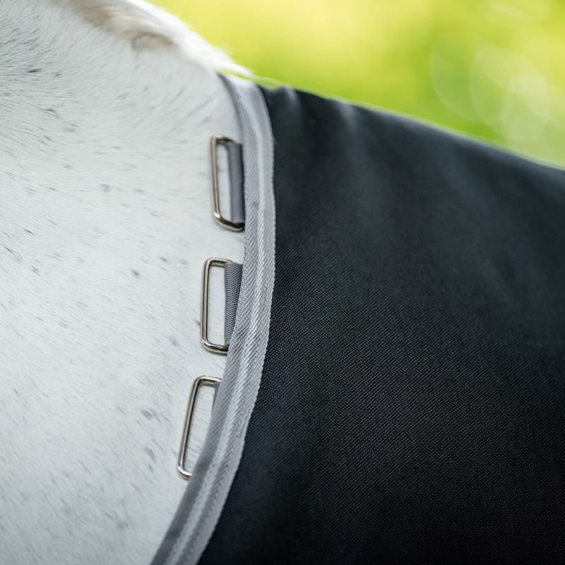 Horseware Amigo 1200D Turnout Rug 50g - Black/Titanium Grey Silver-2