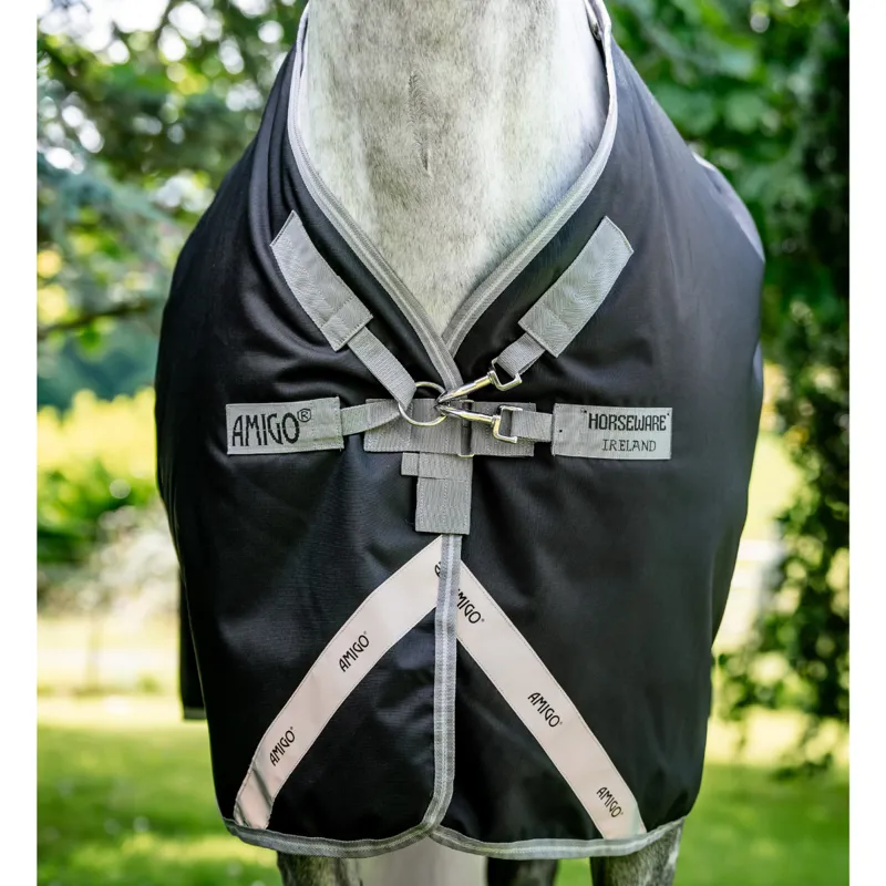 Horseware Amigo 1200D Turnout Rug 50g - Black/Titanium Grey Silver-1
