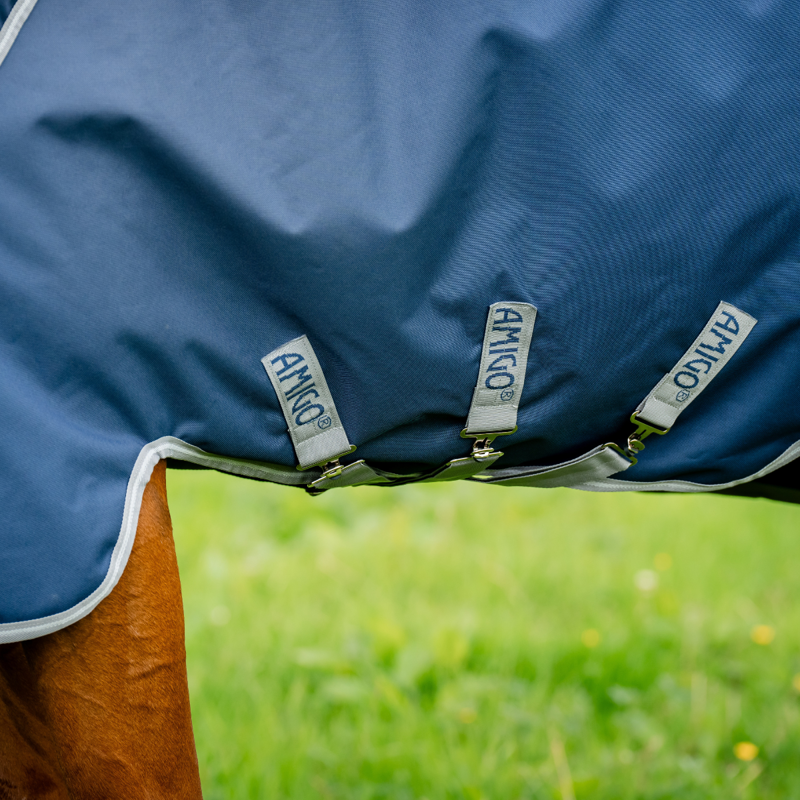 Horseware Amigo 1200D Turnout Rug 50g - Navy/Titanium Grey Silver-3