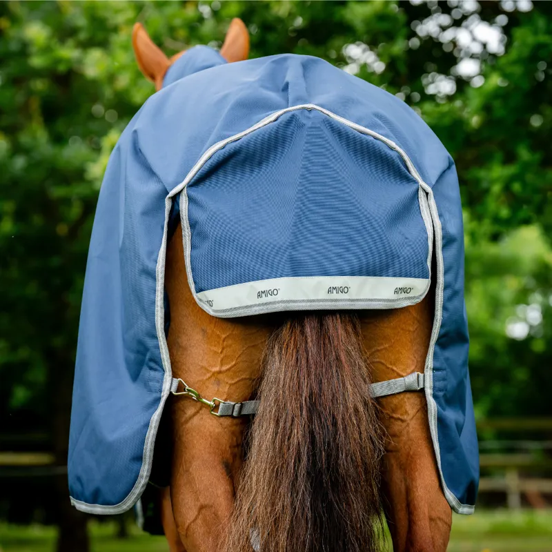 Horseware Amigo 1200D Turnout 100g - Navy/Titanium Grey Silver-5