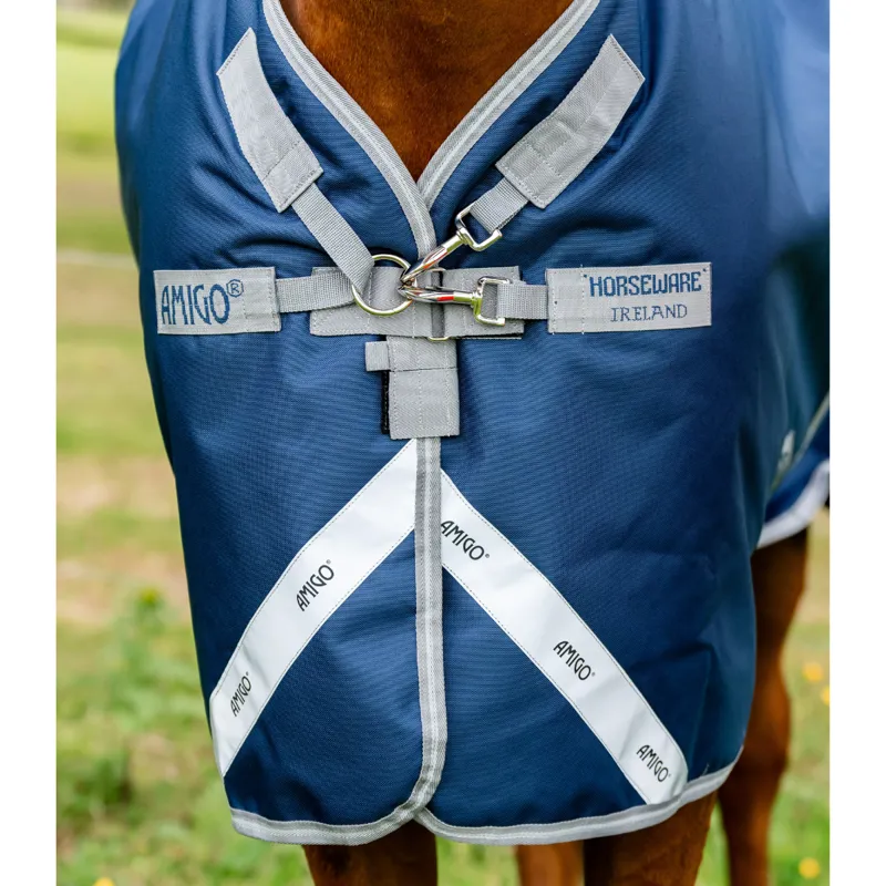 Horseware Amigo 1200D Turnout 100g - Navy/Titanium Grey Silver-2